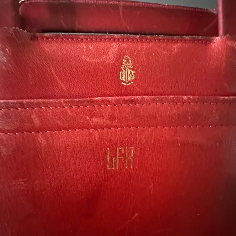 👜 Vintage Mark Cross Red Leather Briefcase / Laptop Bag